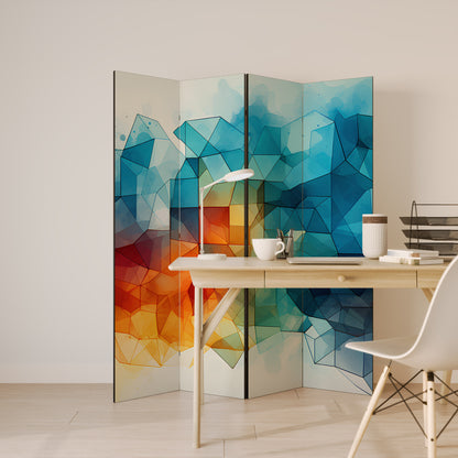 SFACCETTATURE VIBRANTI UNISCONO Divisorio decorativo per ambienti a 4 pannelli