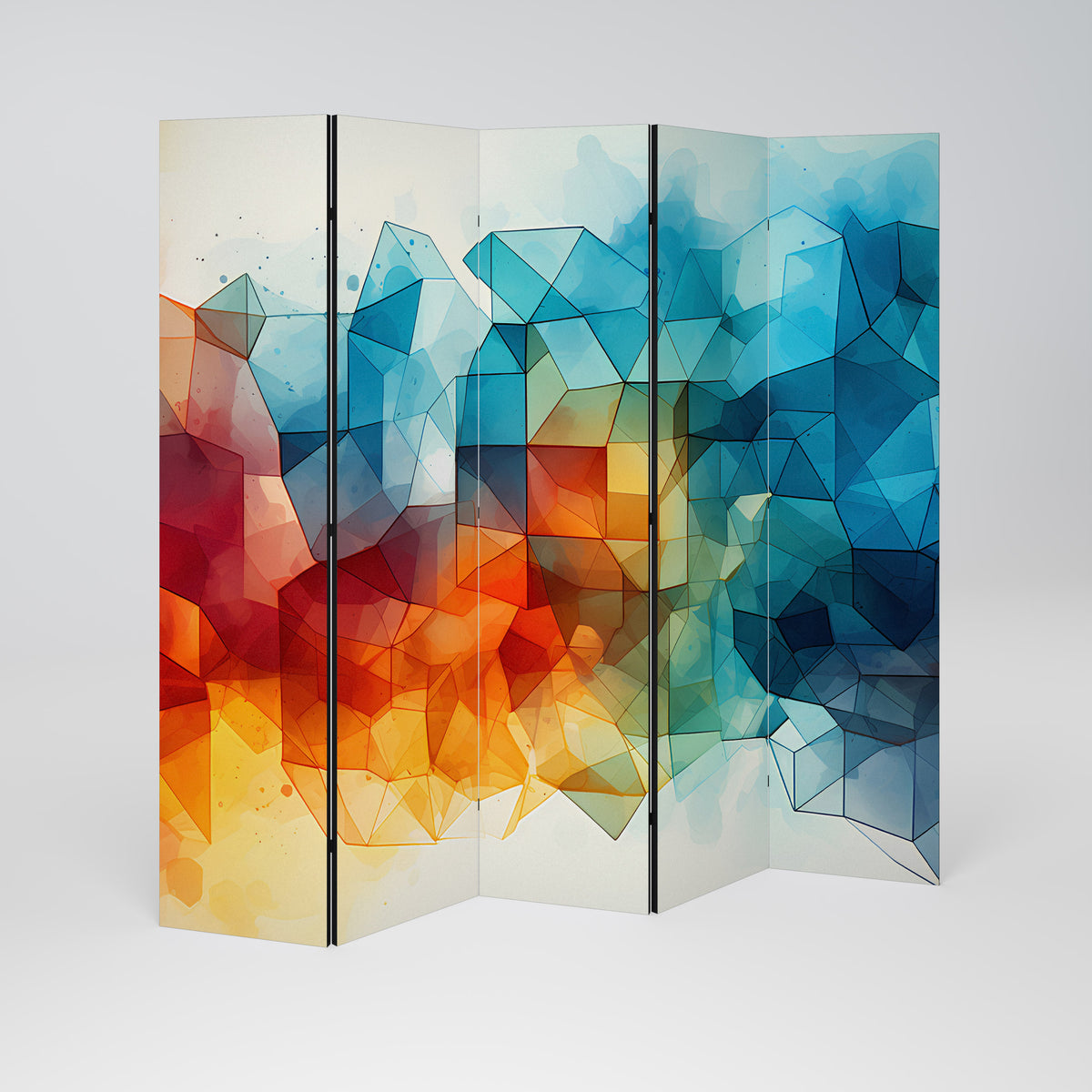 VIBRANT FACETS UNITE Paravento Decorativo a 5 Pannelli