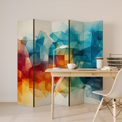 VIBRANT FACETS UNITE - Divisorio decorativo per ambienti a 5 pannelli