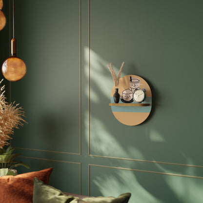 COFFEE PLEASURES Mensola ovale in effetto rovere