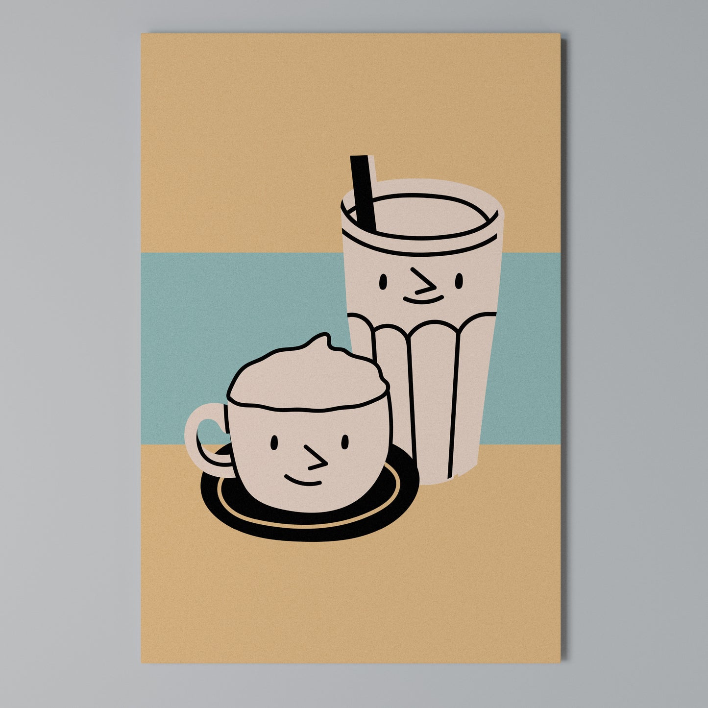 COFFEE PLEASURES Stampa su Tela Verticale