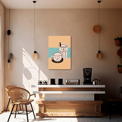 COFFEE PLEASURES Stampa su tela verticale