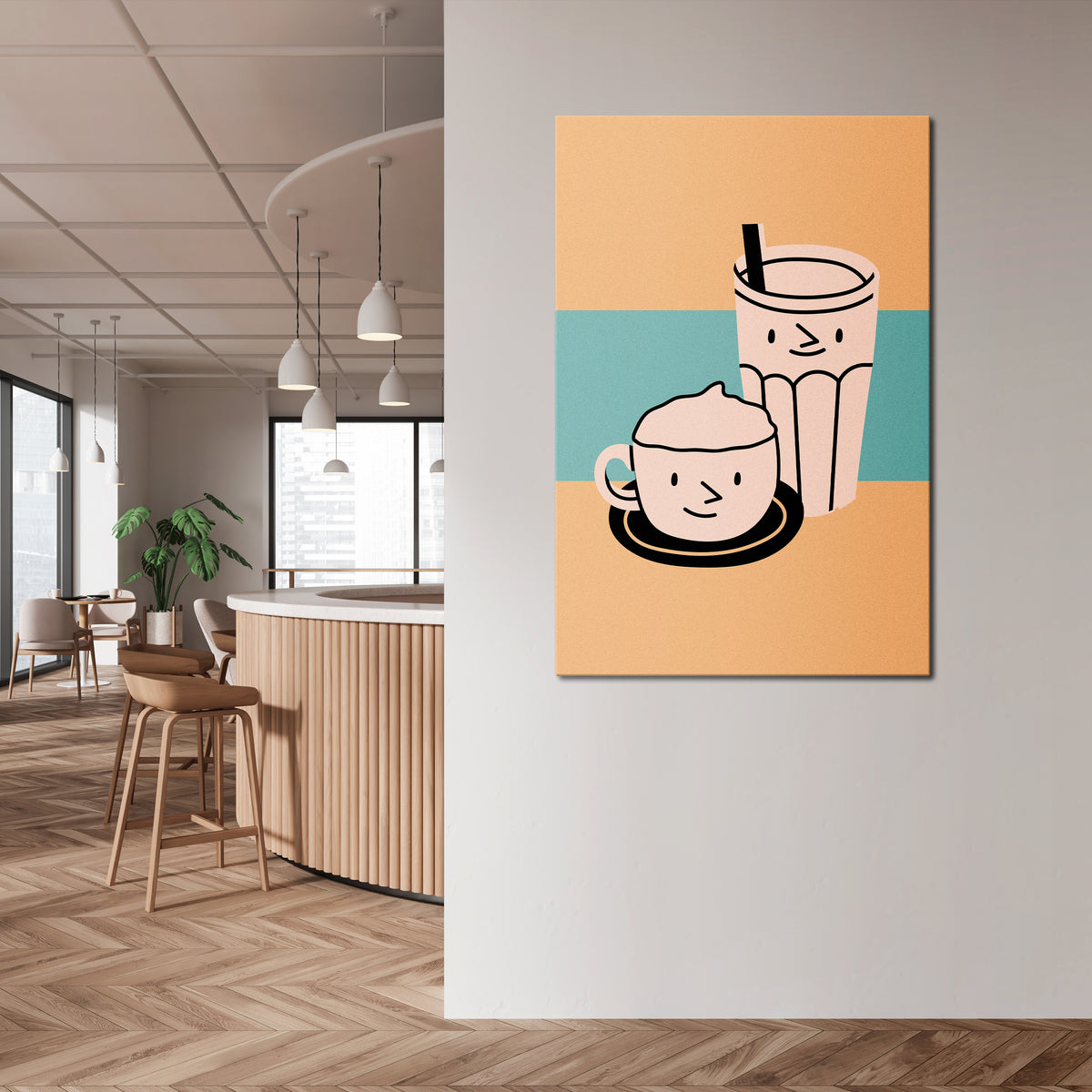 COFFEE PLEASURES Stampa su tela verticale