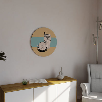 COFFEE PLEASURES Round Wall Art