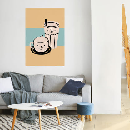COFFEE PLEASURES Peel and Stick Vertical Poster