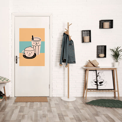 COFFEE PLEASURES Peel and Stick Vertical Poster