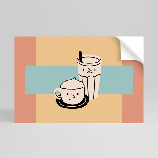 Poster orizzontale staccabile e attaccabile "COFFEE PLEASURES"