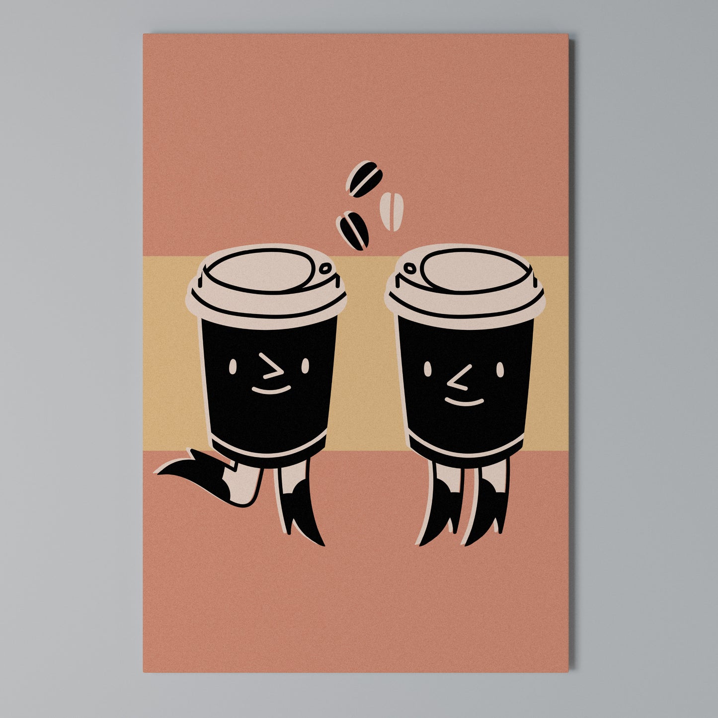 JOYFUL COFFEE Stampa su Tela Verticale