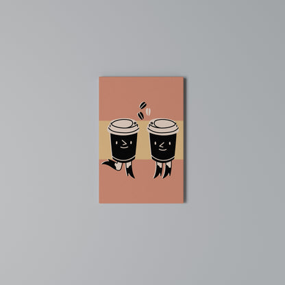 JOYFUL COFFEE Stampa su Tela Verticale