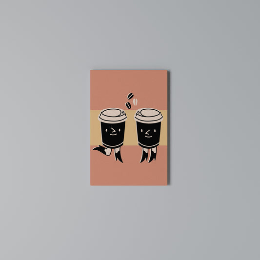 JOYFUL COFFEE Stampa su Tela Verticale