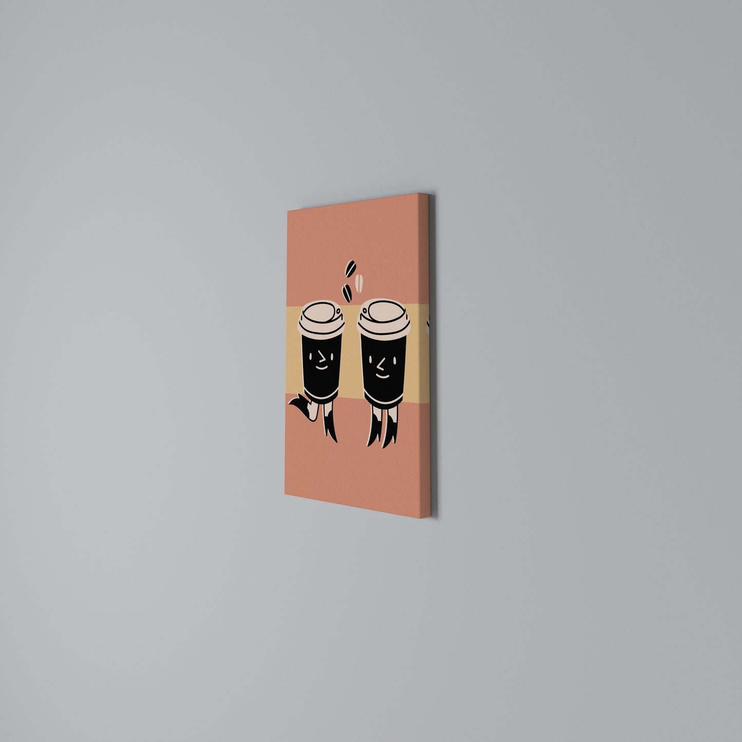 JOYFUL COFFEE Stampa su Tela Verticale