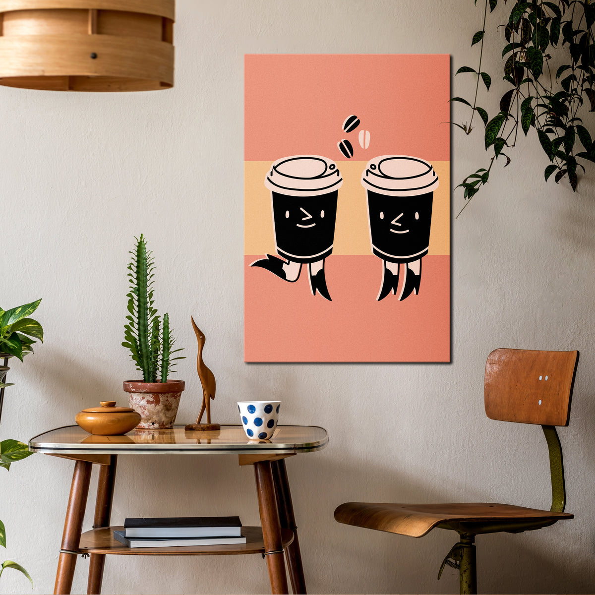 JOYFUL COFFEE Vertical Canvas Print