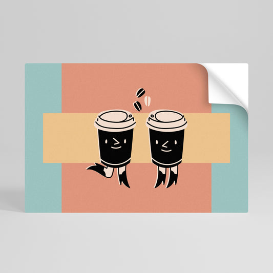 JOYFUL COFFEE Poster orizzontale staccabile e attaccabile