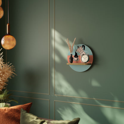 POWER ESPRESSO Mensola rotonda per arte in effetto rovere