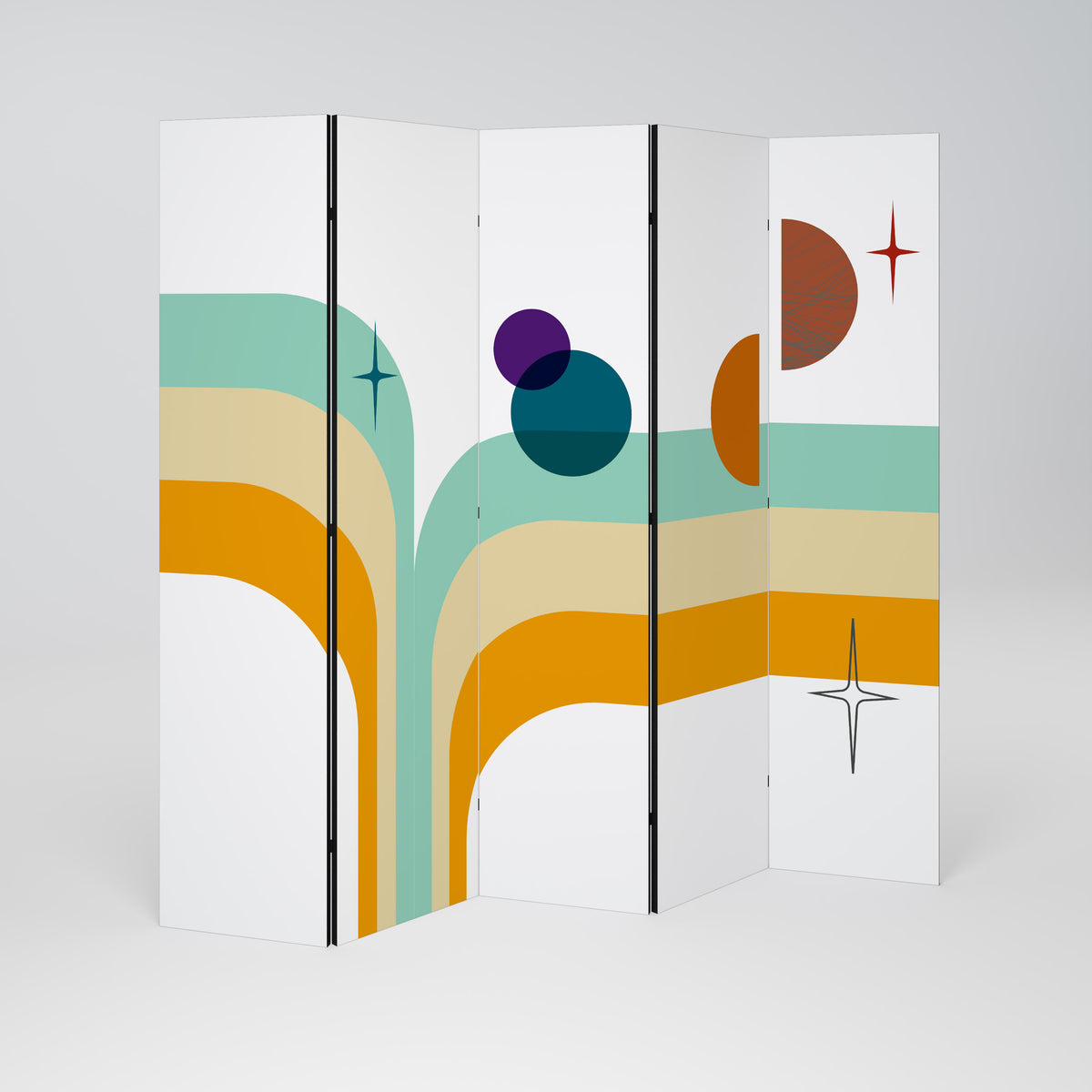 COLOR SOLSTICE Paravento Decorativo a 5 Pannelli
