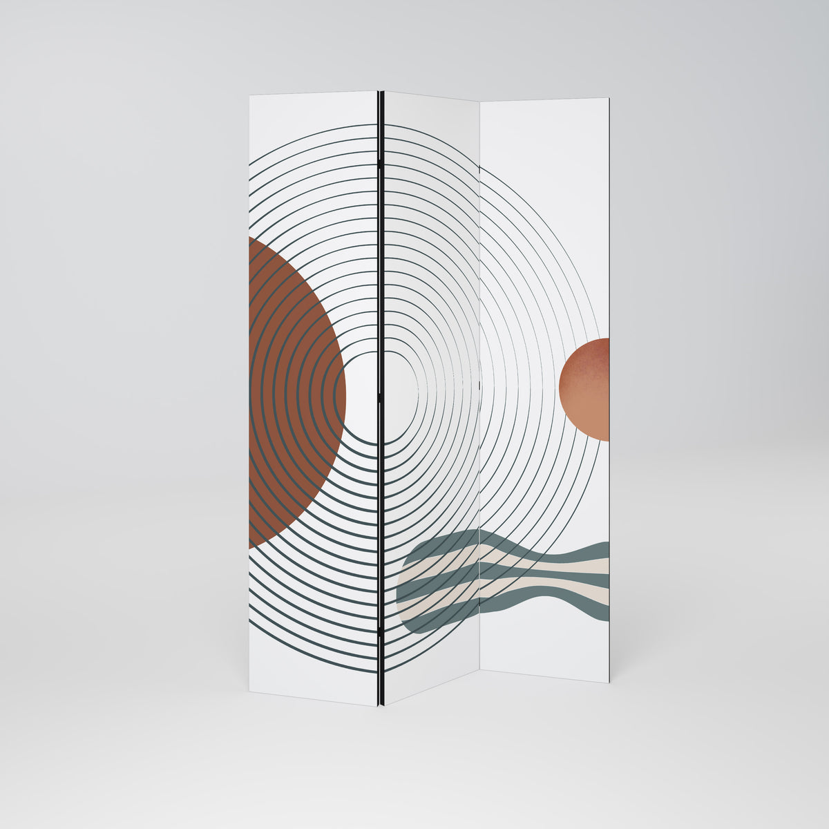 QUIET SNAPSHOT Decorative 3-Panel Room Divider