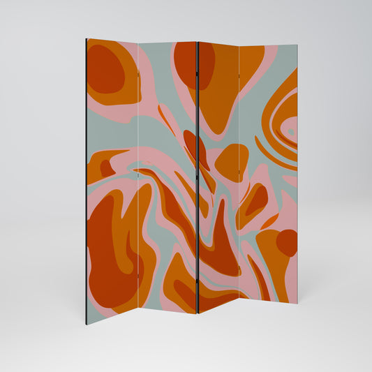FLOATING BURN - Divisorio decorativo per ambienti a 4 pannelli