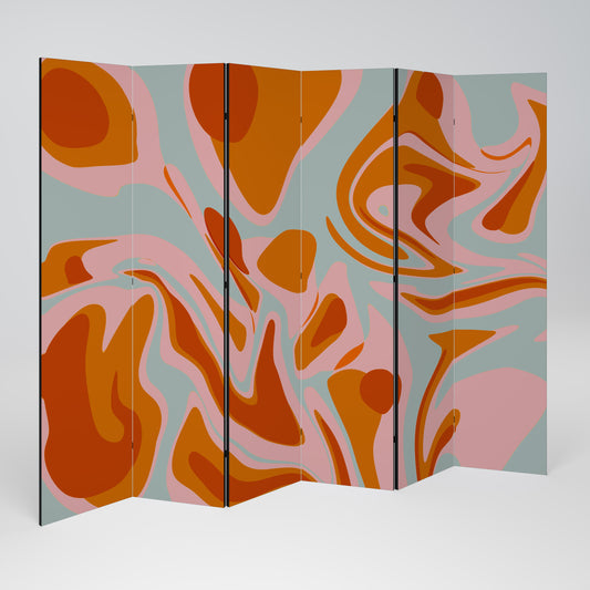 FLOATING BURN - Divisorio decorativo per ambienti a 6 pannelli