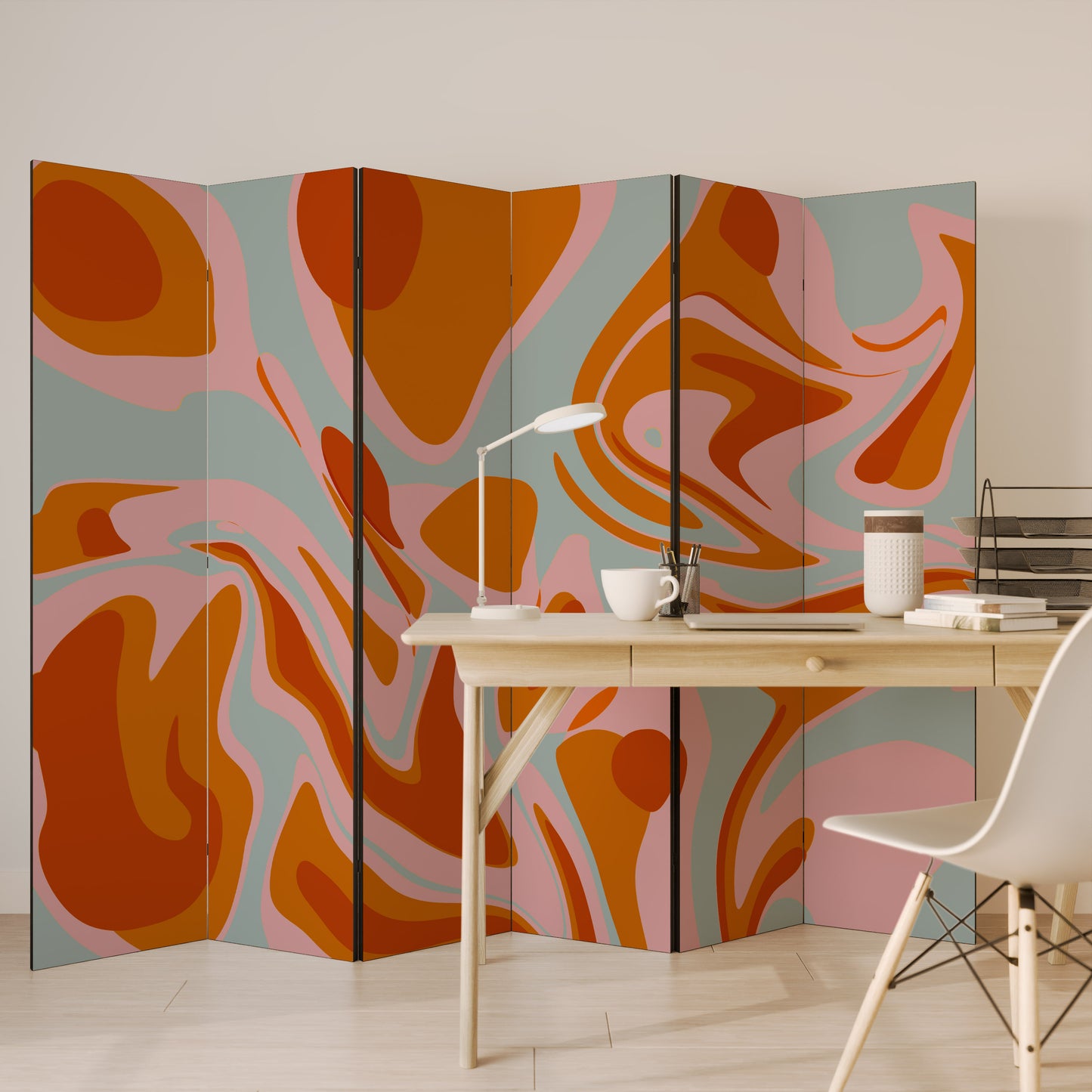 FLOATING BURN - Divisorio decorativo per ambienti a 6 pannelli
