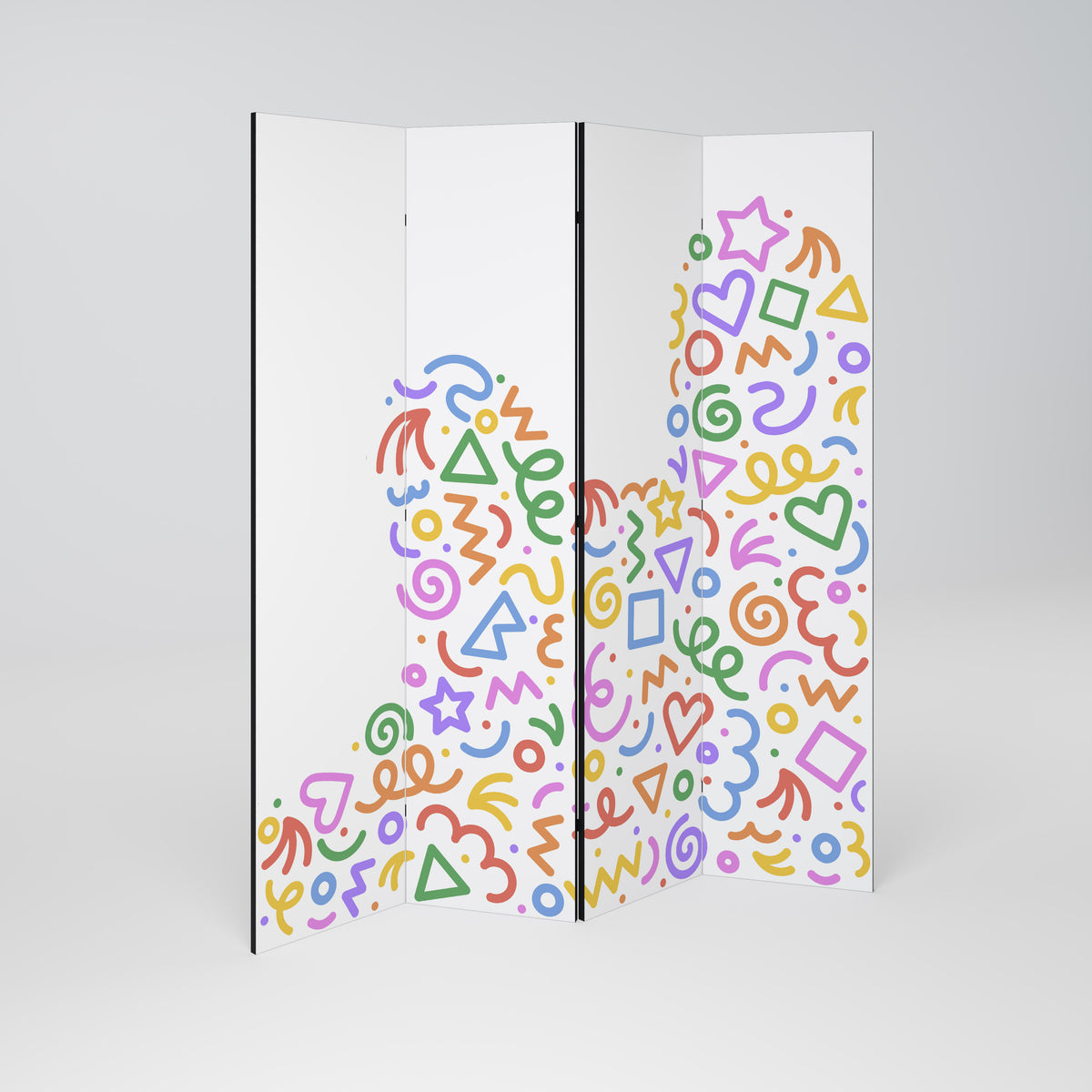SHAPE EXCITEMENT Decorative 4-Panel Room Divider