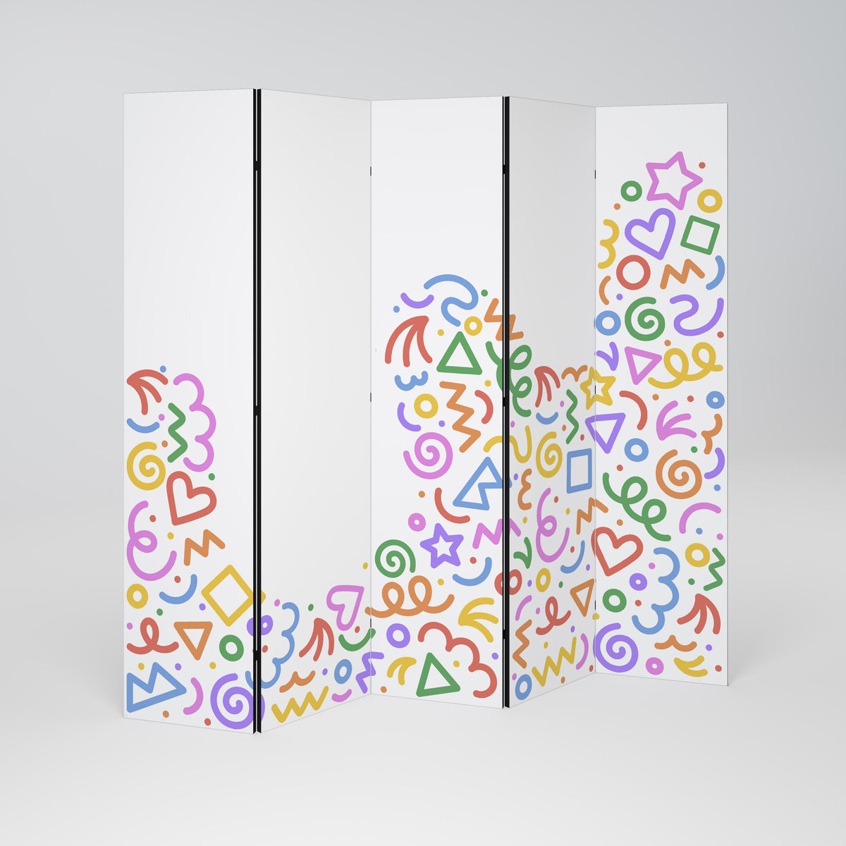 SHAPE EXCITEMENT Decorative 5-Panel Room Divider