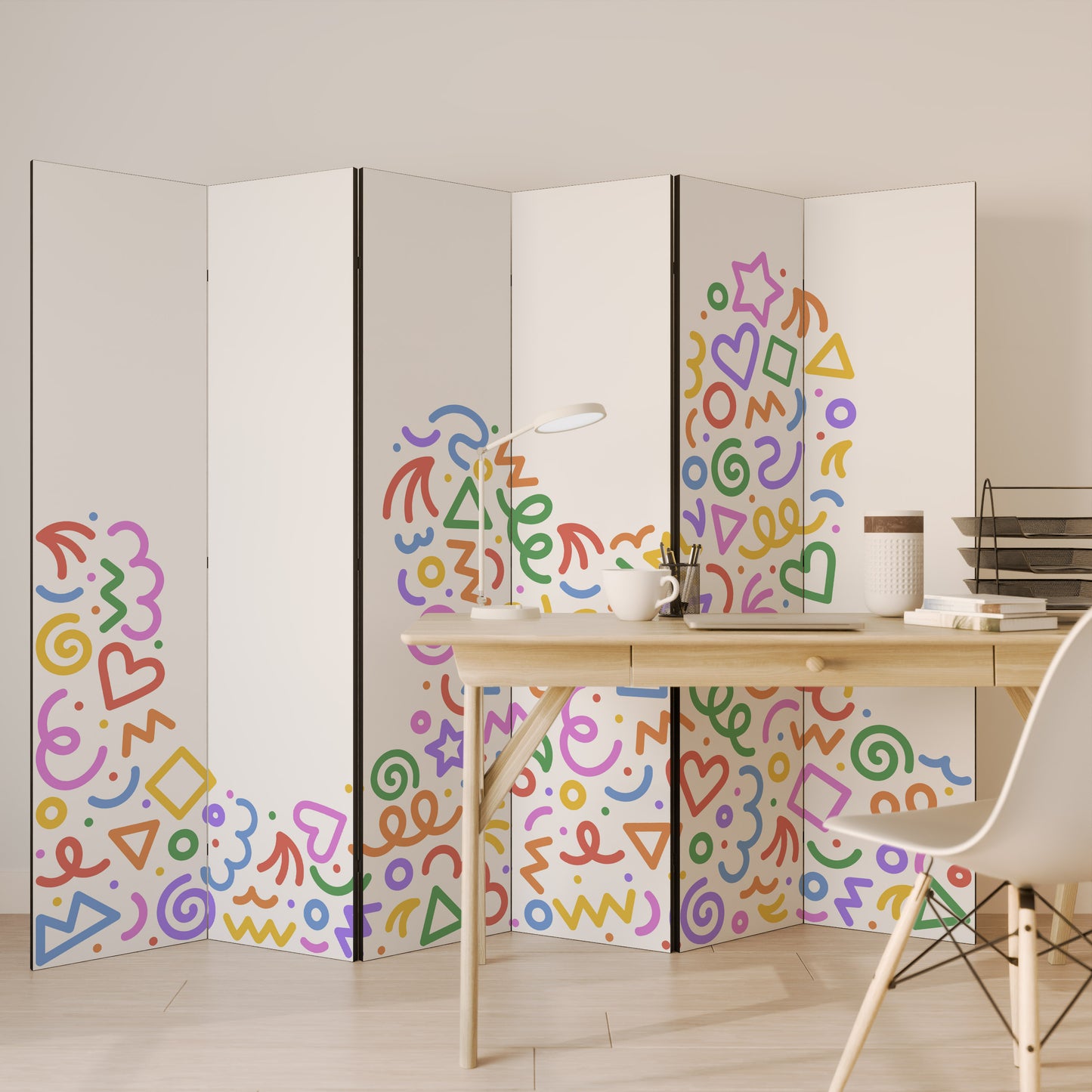 SHAPE EXCITEMENT Divisorio decorativo per ambienti a 6 pannelli