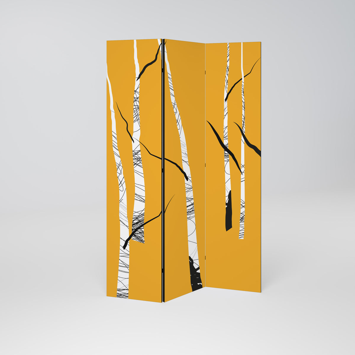 BIRCH ABSTRACT Paravento Decorativo a 3 Pannelli