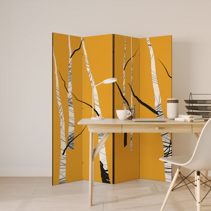 BIRCH ABSTRACT Divisorio decorativo per ambienti a 4 pannelli