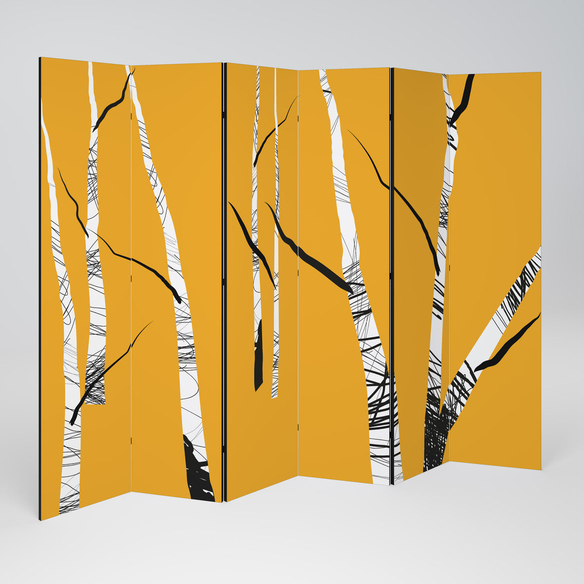BIRCH ABSTRACT Paravento Decorativo a 6 Pannelli