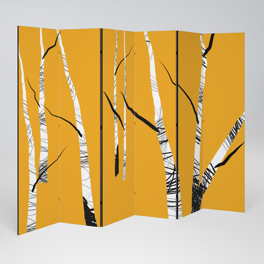 BIRCH ABSTRACT Divisorio decorativo per ambienti a 6 pannelli