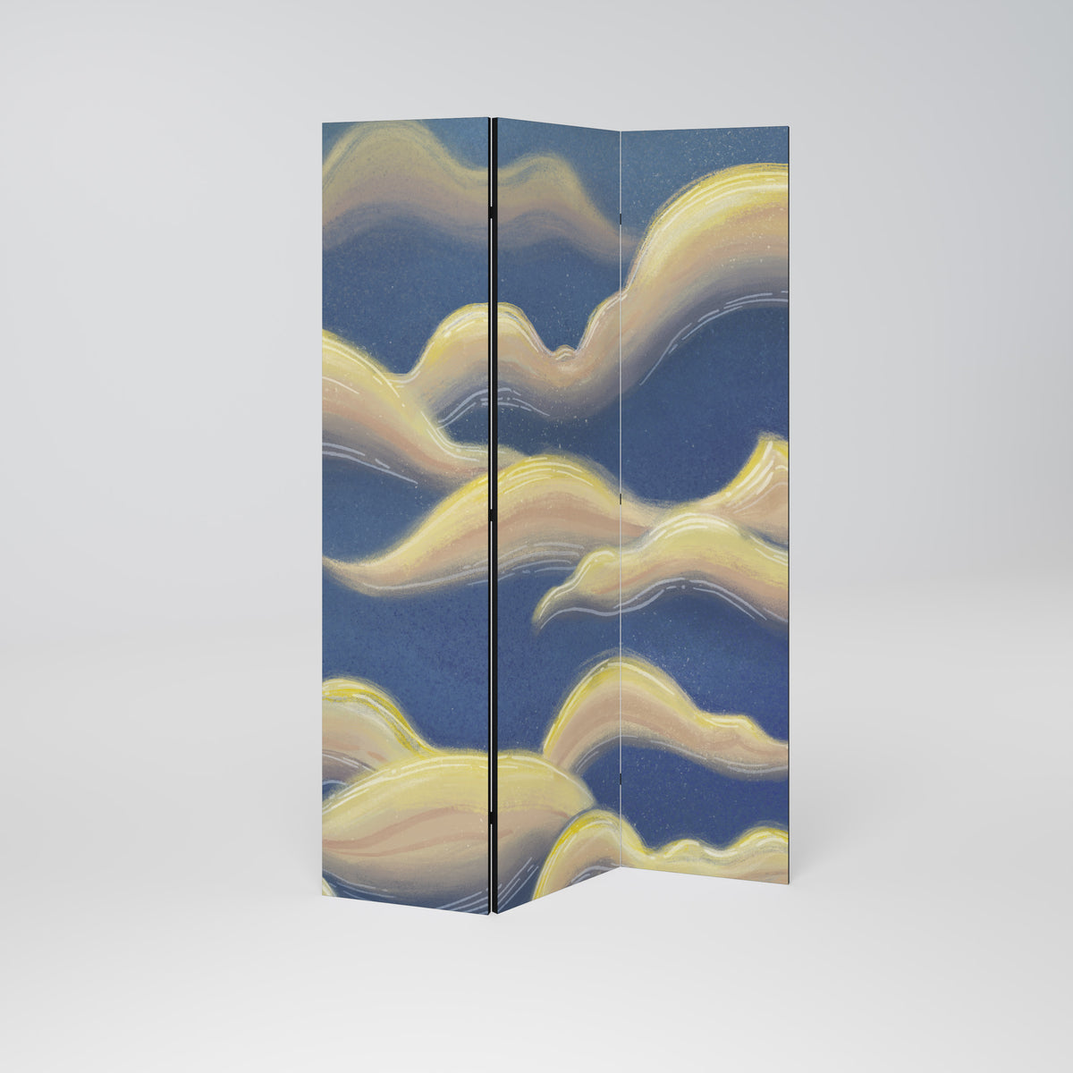 CLOUD RUFFLE Decorative 3-Panel Room Divider