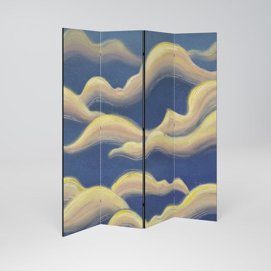 CLOUD RUFFLE Divisorio decorativo per ambienti a 4 pannelli