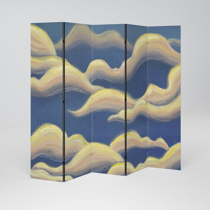 CLOUD RUFFLE Divisorio decorativo per ambienti a 5 pannelli