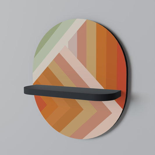 GRADIENT PICKS Oval Art Shelf In Black Finish