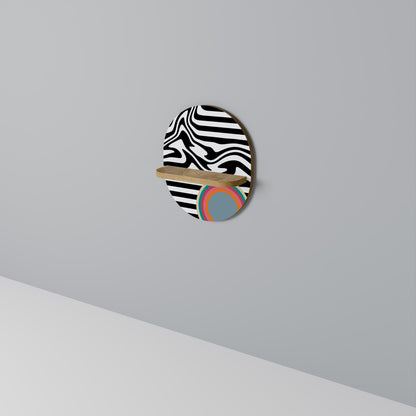 SPECTRA SHOWCASE Mensola ovale per opere d'arte in effetto rovere