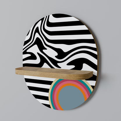 SPECTRA SHOWCASE Mensola ovale per opere d'arte in effetto rovere