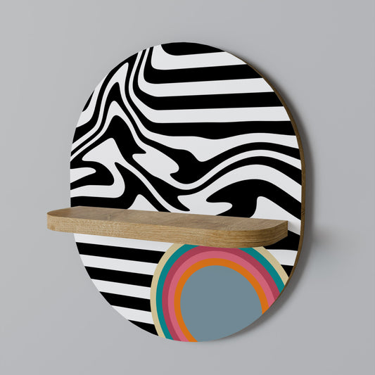 SPECTRA SHOWCASE Mensola ovale per opere d'arte in effetto rovere