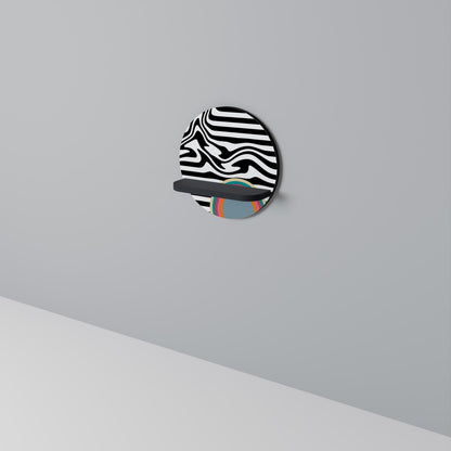 SPECTRA SHOWCASE Mensola rotonda per opere d'arte in finitura nera