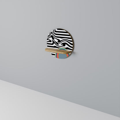 SPECTRA SHOWCASE Mensola rotonda per opere d'arte in effetto rovere