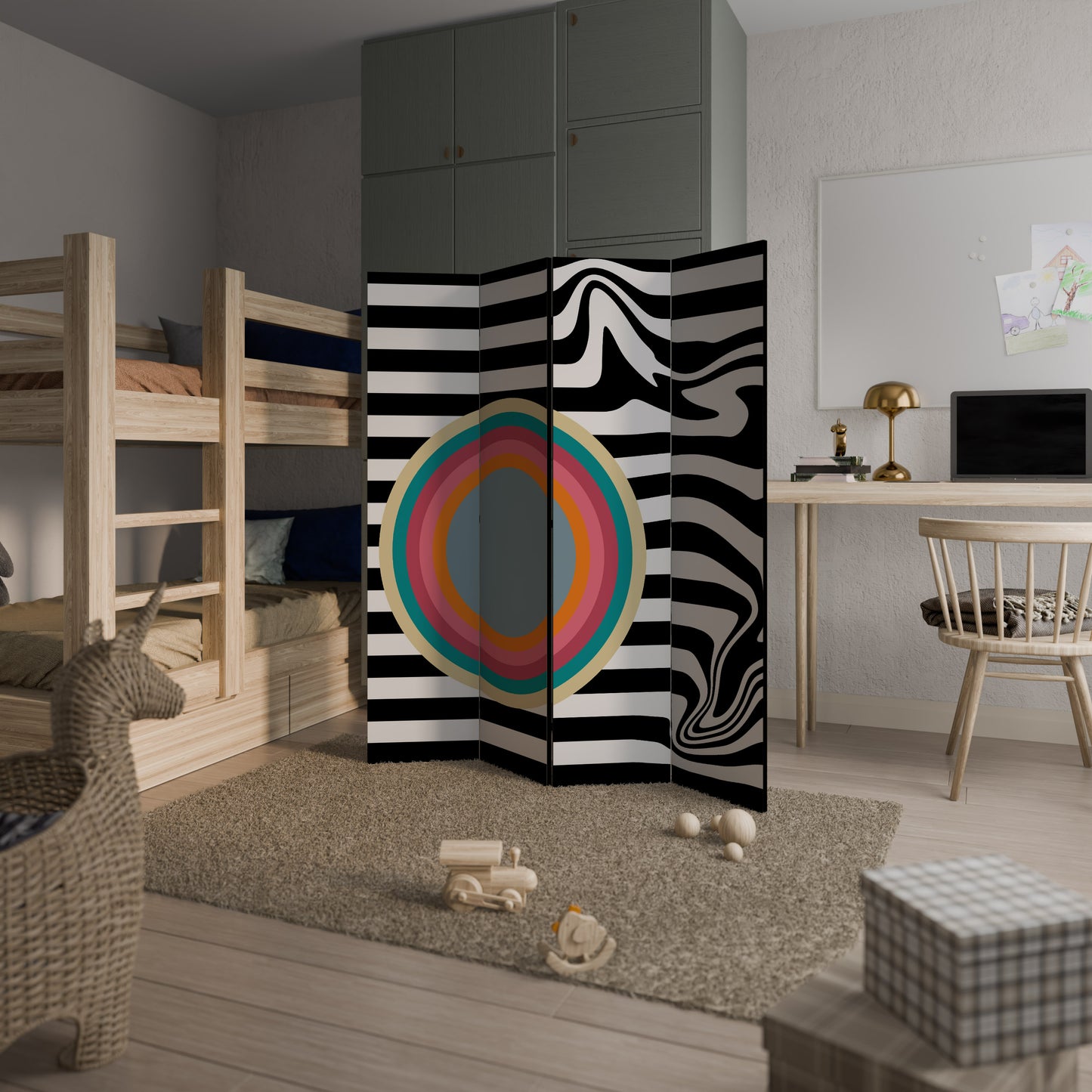 SPECTRA SHOWCASE Divisorio decorativo per ambienti a 4 pannelli
