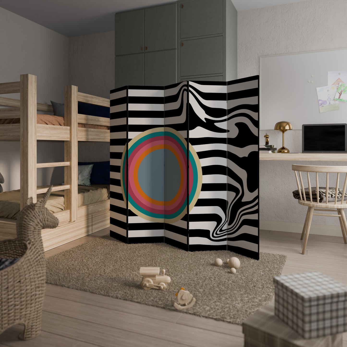 SPECTRA SHOWCASE Divisorio decorativo per ambienti a 5 pannelli