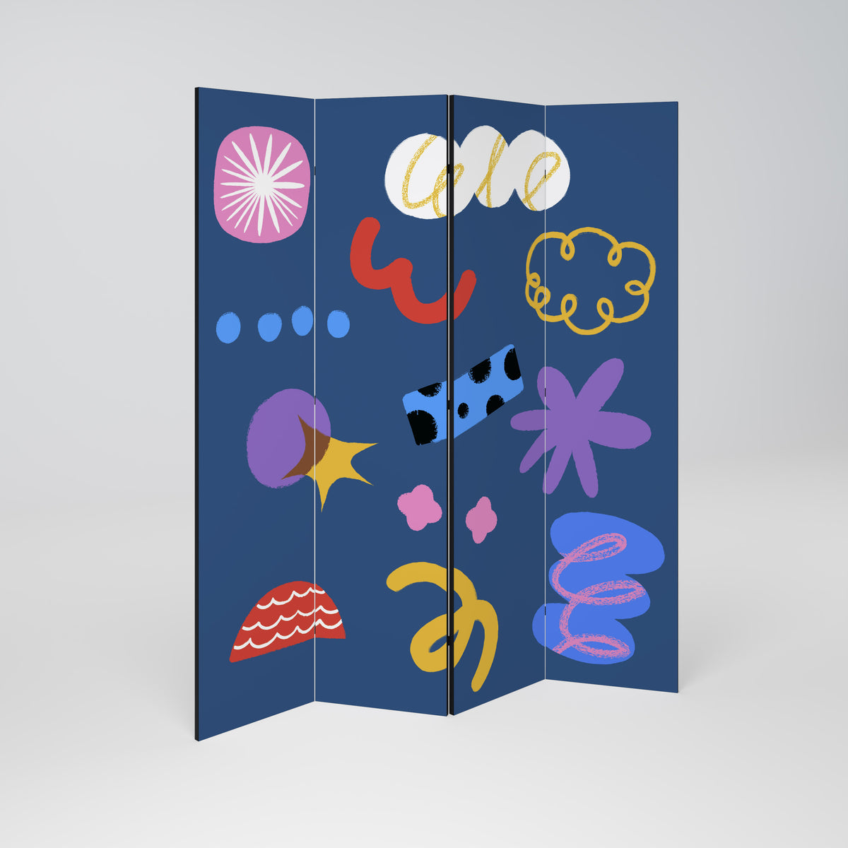 DREAMY HUMOR Decorative 4-Panel Room Divider