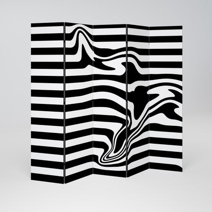 Divisorio decorativo per ambienti POLYLINE FUZZY a 5 pannelli