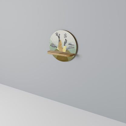 Mensola rotonda Earth Elementes in effetto rovere