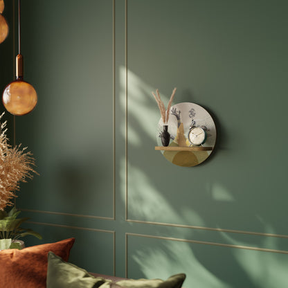 Mensola rotonda Earth Elementes in effetto rovere