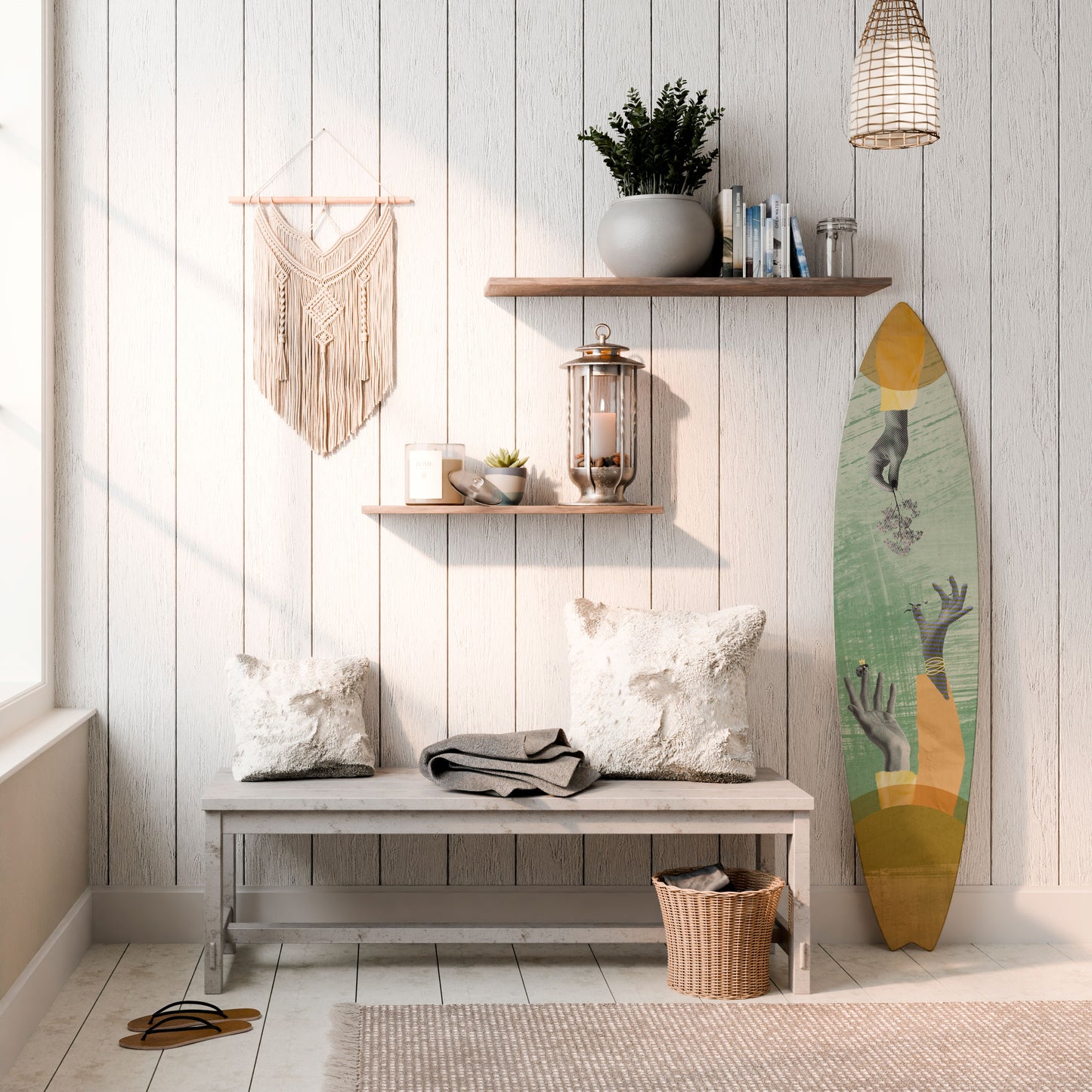 EARTH ELEMENTS Decorative Plywood Surfboard