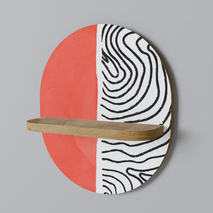 ORANGEY TREASURE Mensola ovale per opere d'arte in effetto rovere