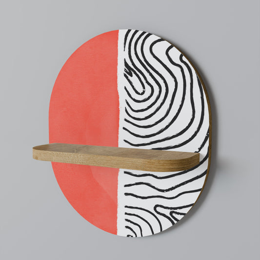 ORANGEY TREASURE Mensola ovale per opere d'arte in effetto rovere