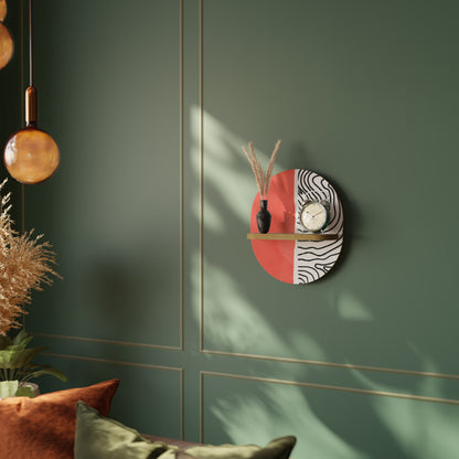 ORANGEY TREASURE Mensola ovale per opere d'arte in effetto rovere