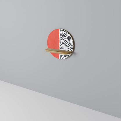 ORANGEY TREASURE Mensola rotonda per opere d'arte in effetto rovere